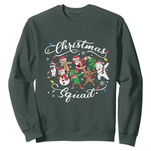 Christmas Squad Sweatshirt Santa Dabbing Elf Family Matching Pajamas Xmas Crew TS10 Dark Forest Green Print Your Wear