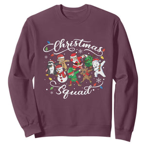 Christmas Squad Sweatshirt Santa Dabbing Elf Family Matching Pajamas Xmas Crew TS10 Maroon Print Your Wear