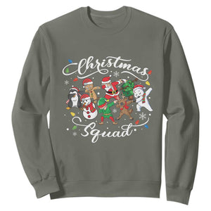 Christmas Squad Sweatshirt Santa Dabbing Elf Family Matching Pajamas Xmas Crew TS10 Military Green Print Your Wear