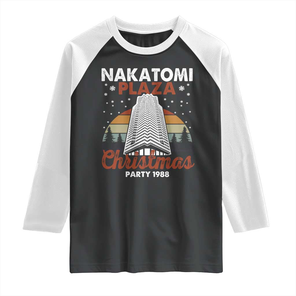 Nakatomi Plaza Christmas Party 1988 Raglan Shirt Xmas Gift TS10 Black White Print Your Wear