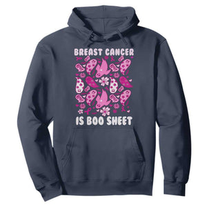 In October We Wear Pink Hoodie Ghost Breast Cancer Is Boo Sheet TS10 Navy Print Your Wear