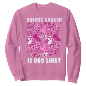 In October We Wear Pink Sweatshirt Ghost Breast Cancer Is Boo Sheet TS10 Azalea Print Your Wear