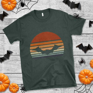 Vintage Retro Fall Halloween Bat T Shirt TS10 Dark Forest Green Print Your Wear