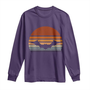 Vintage Retro Fall Halloween Bat Long Sleeve Shirt TS10 Purple Print Your Wear