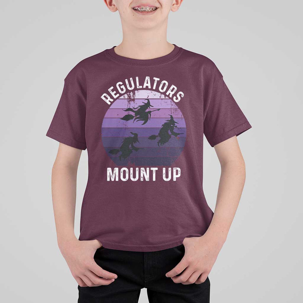 Funny Halloween Witch T Shirt For Kid Regulators Mount UpWitchy Vibes TS10 Maroon Print Your Wear