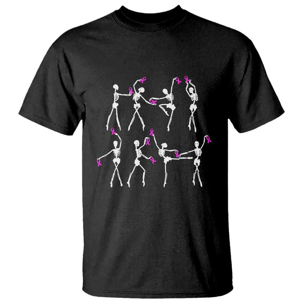 Pink Ribbon Breast Cancer Awareness T Shirt Skeleton Ballerinas Ballet Dance Cute Halloween TS10 Black Print Your Wear