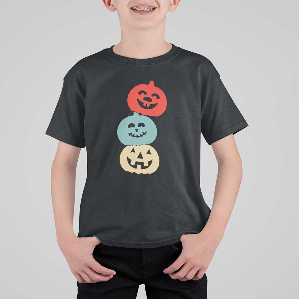 Vintage Halloween Pumpkin Funny Retro Gift T Shirt For Kid Cute Spooky Season Clothing TS10 Black Print Your Wear