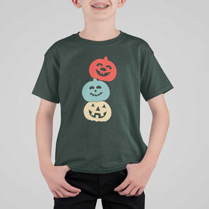 Vintage Halloween Pumpkin Funny Retro Gift T Shirt For Kid Cute Spooky Season Clothing TS10 Dark Forest Green Print Your Wear