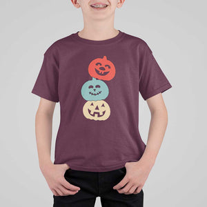 Vintage Halloween Pumpkin Funny Retro Gift T Shirt For Kid Cute Spooky Season Clothing TS10 Maroon Print Your Wear