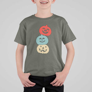 Vintage Halloween Pumpkin Funny Retro Gift T Shirt For Kid Cute Spooky Season Clothing TS10 Military Green Print Your Wear