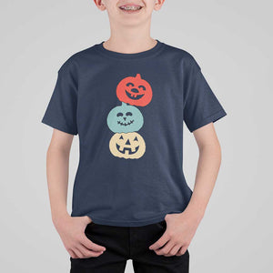 Vintage Halloween Pumpkin Funny Retro Gift T Shirt For Kid Cute Spooky Season Clothing TS10 Navy Print Your Wear