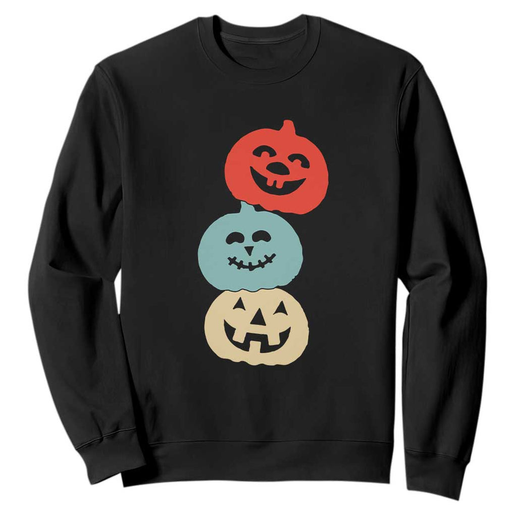 Vintage Halloween Pumpkin Funny Retro Gift Sweatshirt Cute Spooky Season Clothing TS10 Black Print Your Wear