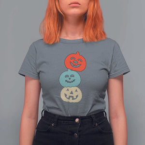 Vintage Halloween Pumpkin Funny Retro Gift T Shirt For Women Cute Spooky Season Clothing TS10 Charcoal Print Your Wear