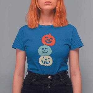 Vintage Halloween Pumpkin Funny Retro Gift T Shirt For Women Cute Spooky Season Clothing TS10 Royal Blue Print Your Wear