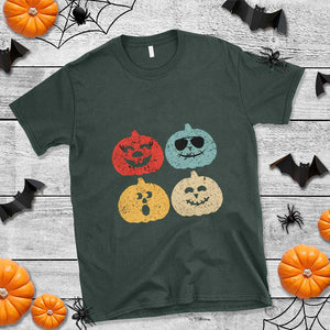 Retro Vintage Halloween Pumpkin Funny Gift T Shirt TS10 Dark Forest Green Print Your Wear