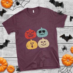 Retro Vintage Halloween Pumpkin Funny Gift T Shirt TS10 Maroon Print Your Wear