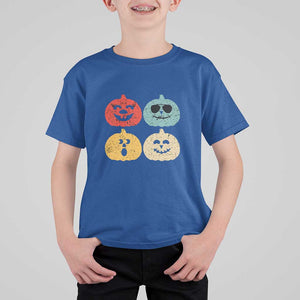 Retro Vintage Halloween Pumpkin Funny Gift T Shirt For Kid TS10 Royal Blue Print Your Wear