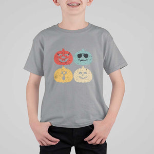 Retro Vintage Halloween Pumpkin Funny Gift T Shirt For Kid TS10 Sport Gray Print Your Wear