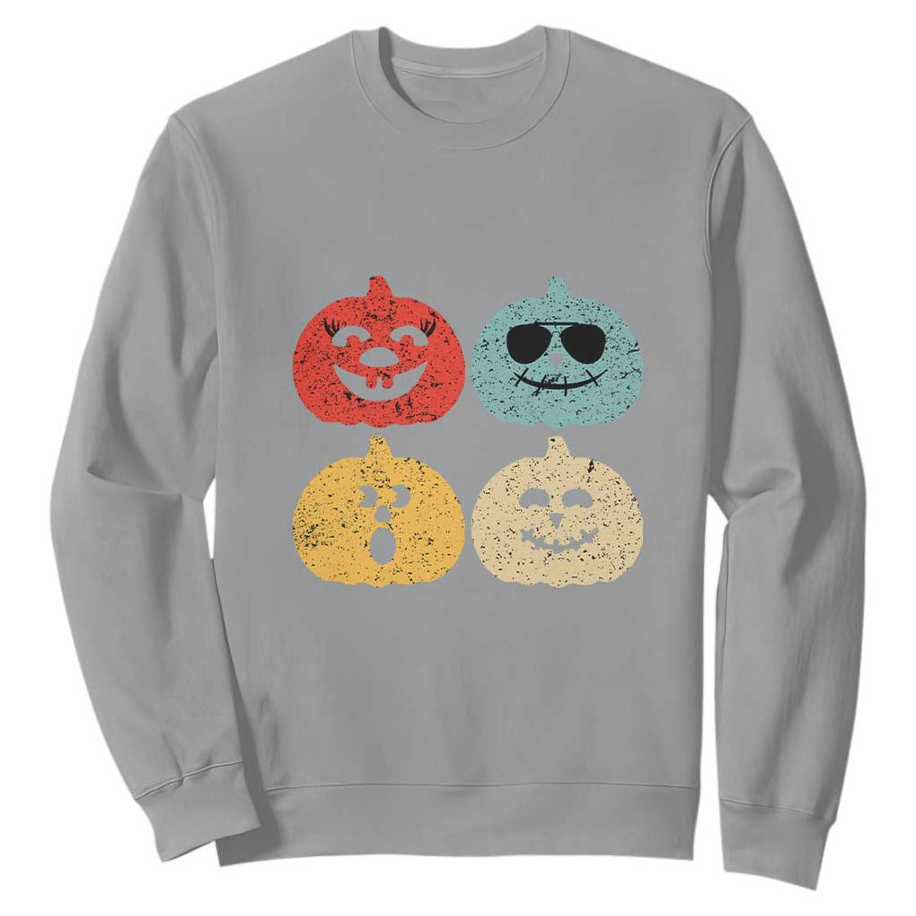 Retro Vintage Halloween Pumpkin Funny Gift Sweatshirt TS10 Sport Gray Print Your Wear