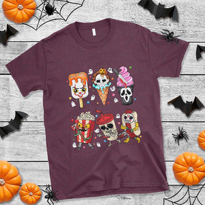 Horror Movie Summer Popsicle Halloween Ice Cream Summerween T Shirt TS10 Maroon Print Your Wear