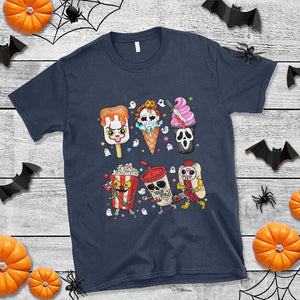 Horror Movie Summer Popsicle Halloween Ice Cream Summerween T Shirt TS10 Navy Print Your Wear