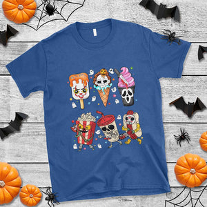 Horror Movie Summer Popsicle Halloween Ice Cream Summerween T Shirt TS10 Royal Blue Print Your Wear