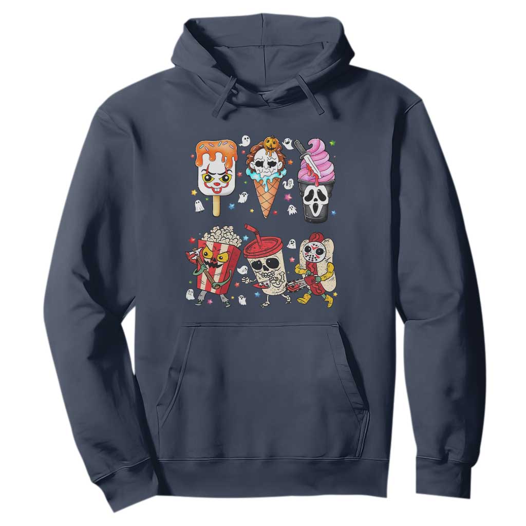 Horror Movie Summer Popsicle Halloween Ice Cream Summerween Hoodie TS10 Navy Print Your Wear