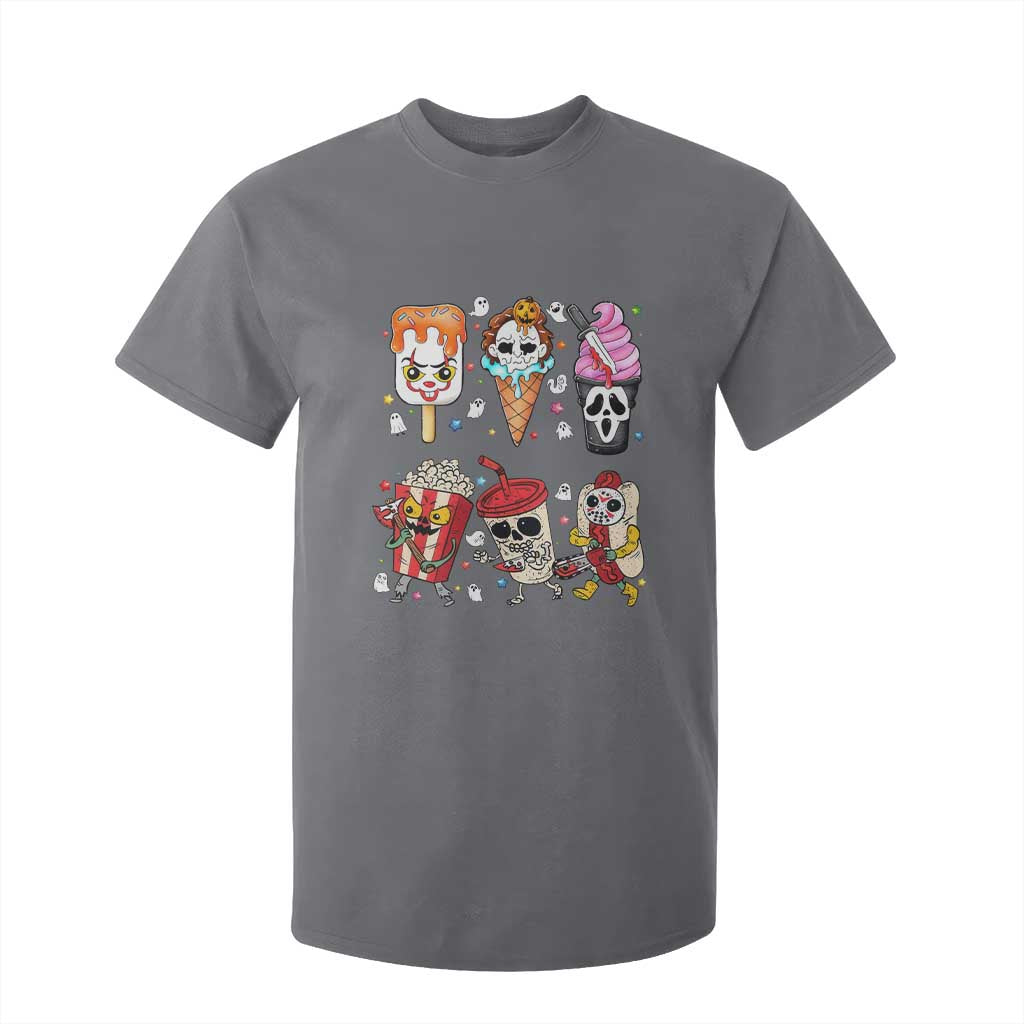 Horror Movie Summer Popsicle Halloween Ice Cream Summerween T Shirt For Kid TS10 Charcoal Print Your Wear