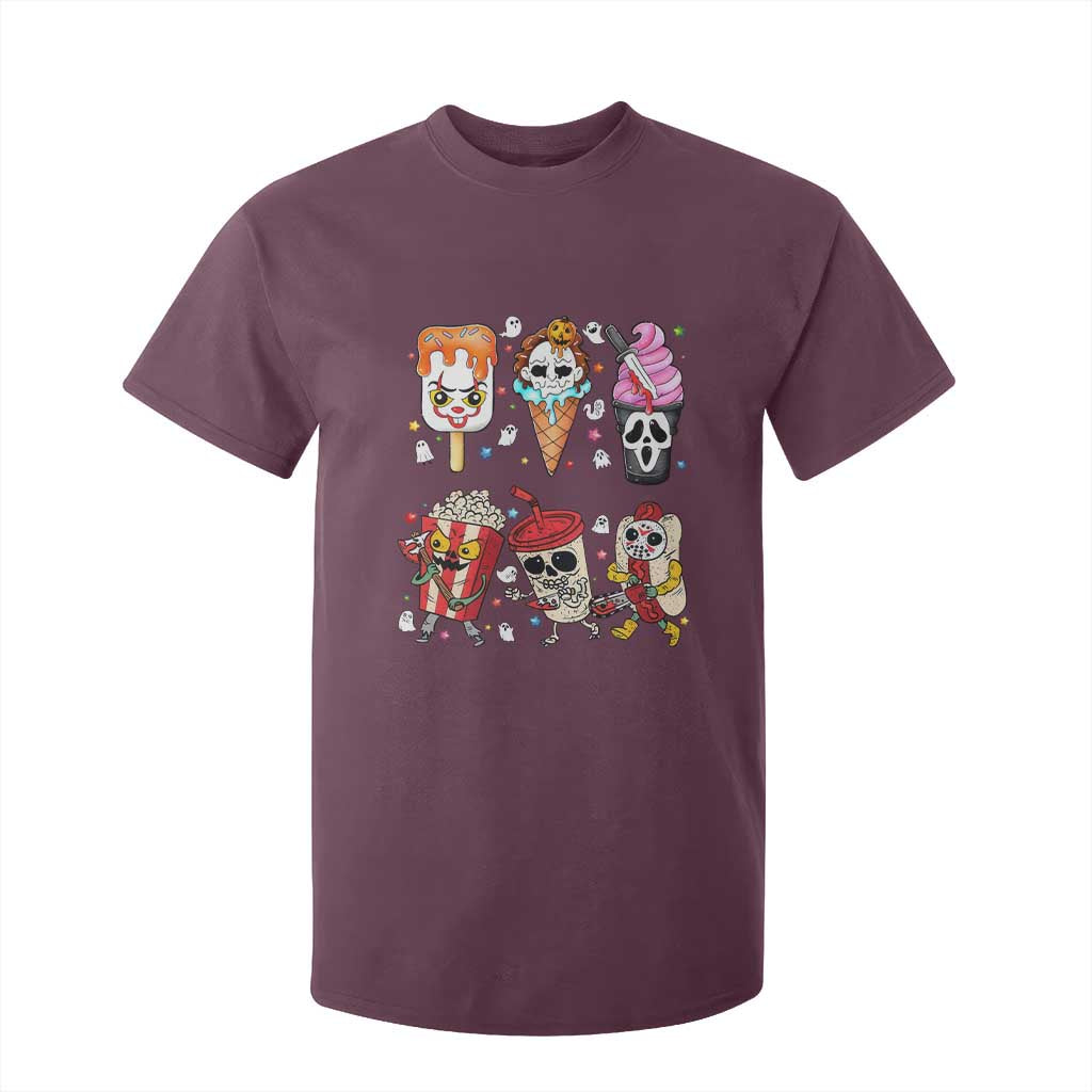 Horror Movie Summer Popsicle Halloween Ice Cream Summerween T Shirt For Kid TS10 Maroon Print Your Wear