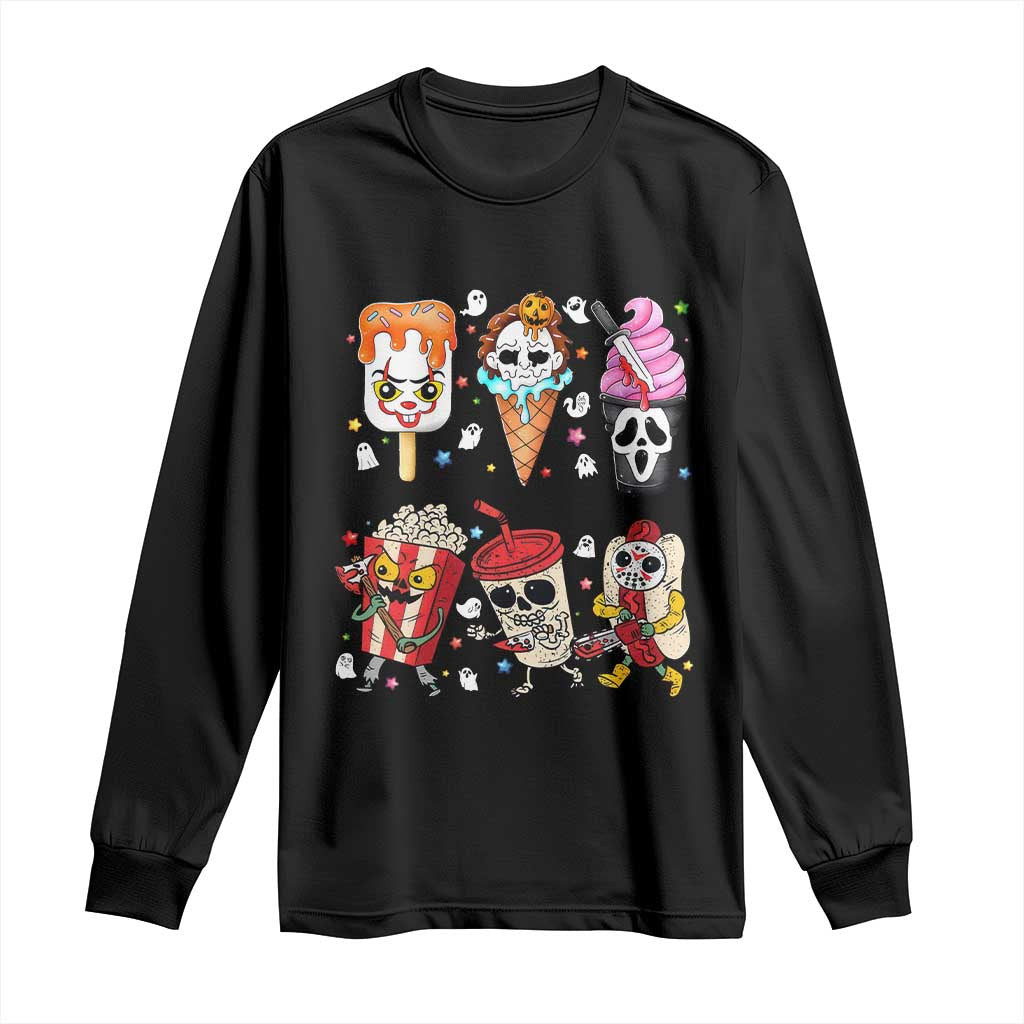 Horror Movie Summer Popsicle Halloween Ice Cream Summerween Long Sleeve Shirt TS10 Black Print Your Wear