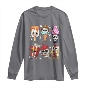 Horror Movie Summer Popsicle Halloween Ice Cream Summerween Long Sleeve Shirt TS10 Charcoal Print Your Wear