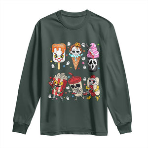 Horror Movie Summer Popsicle Halloween Ice Cream Summerween Long Sleeve Shirt TS10 Dark Forest Green Print Your Wear