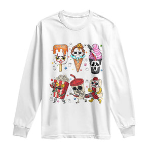 Horror Movie Summer Popsicle Halloween Ice Cream Summerween Long Sleeve Shirt TS10 White Print Your Wear