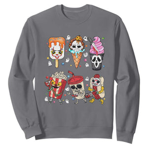 Horror Movie Summer Popsicle Halloween Ice Cream Summerween Sweatshirt TS10 Charcoal Print Your Wear