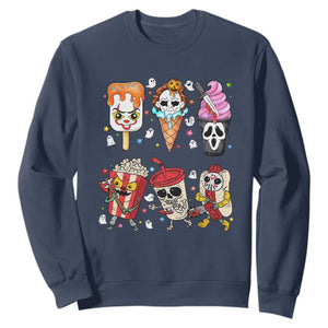 Horror Movie Summer Popsicle Halloween Ice Cream Summerween Sweatshirt TS10 Navy Print Your Wear