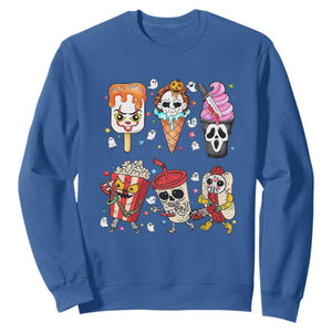 Horror Movie Summer Popsicle Halloween Ice Cream Summerween Sweatshirt TS10 Royal Blue Print Your Wear