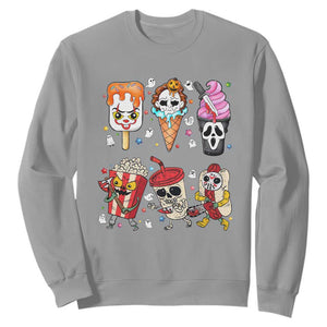 Horror Movie Summer Popsicle Halloween Ice Cream Summerween Sweatshirt TS10 Sport Gray Print Your Wear