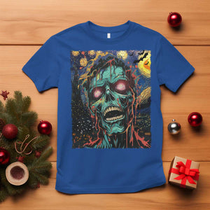 Horror Halloween Skull T Shirt Van Gogh Starry Night TS10 Royal Blue Print Your Wear