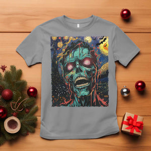 Horror Halloween Skull T Shirt Van Gogh Starry Night TS10 Sport Gray Print Your Wear