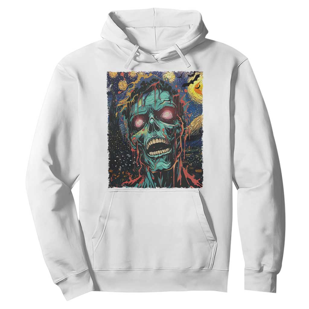 Horror Halloween Skull Hoodie Van Gogh Starry Night TS10 White Print Your Wear