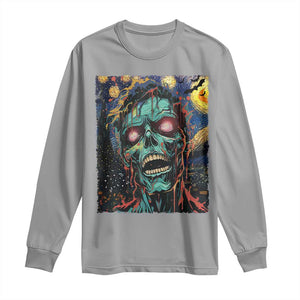 Horror Halloween Skull Long Sleeve Shirt Van Gogh Starry Night TS10 Sport Gray Print Your Wear