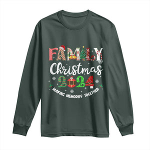 Matching Family Christmas 2024 Long Sleeve Shirt Funny Group Xmas Festive Mom Dad Kids Tees TS10 Dark Forest Green Print Your Wear