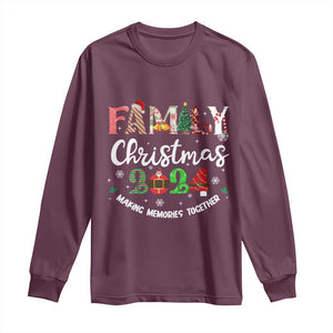 Matching Family Christmas 2024 Long Sleeve Shirt Funny Group Xmas Festive Mom Dad Kids Tees TS10 Maroon Print Your Wear