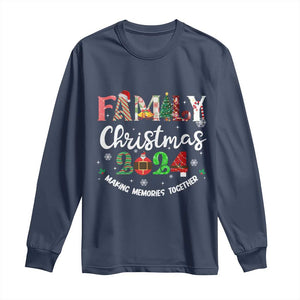 Matching Family Christmas 2024 Long Sleeve Shirt Funny Group Xmas Festive Mom Dad Kids Tees TS10 Navy Print Your Wear