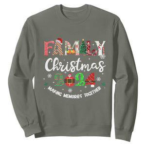 Matching Family Christmas 2024 Sweatshirt Funny Group Xmas Festive Mom Dad Kids Tees TS10 Military Green Print Your Wear