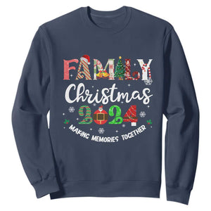 Matching Family Christmas 2024 Sweatshirt Funny Group Xmas Festive Mom Dad Kids Tees TS10 Navy Print Your Wear