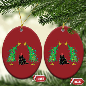 Cute Cat Christmas Ornament Kitty Cat Lover Xmas Tree Lights TS10 Oval Red Print Your Wear