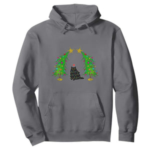 Cute Cat Christmas Hoodie Kitty Cat Lover Xmas Tree Lights TS10 Charcoal Print Your Wear