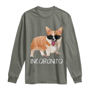 Incorgnito Funny Welsh Corgi Owner Dog Lover Long Sleeve Shirt TS10 Military Green Print Your Wear