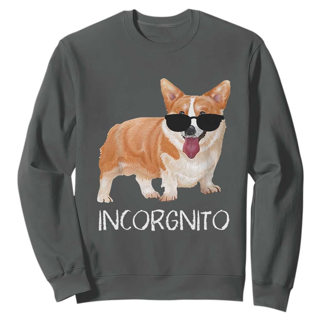 Incorgnito Funny Welsh Corgi Owner Dog Lover Sweatshirt TS10 Dark Heather Print Your Wear
